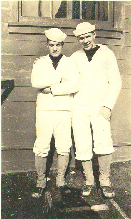 Chester Ornes, on left, during WWI service in navy